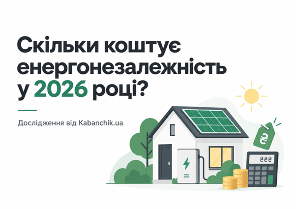 Скільки коштує енергонезалежність у 2026 році? Дослідження від Kabanchik.ua