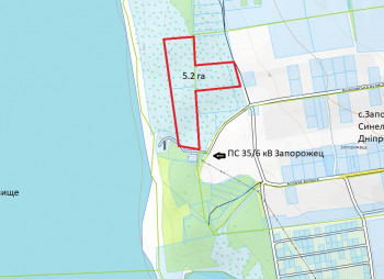 Участок 5,2 га под элеватор с перегрузкой на речной терминал в Днепропетровской области