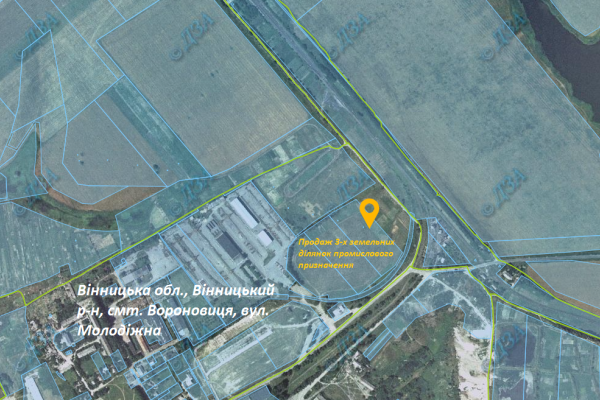 Продажа участка промышленного назначения 4,8 Га в пгт Вороновица (20 км. от Винницы)