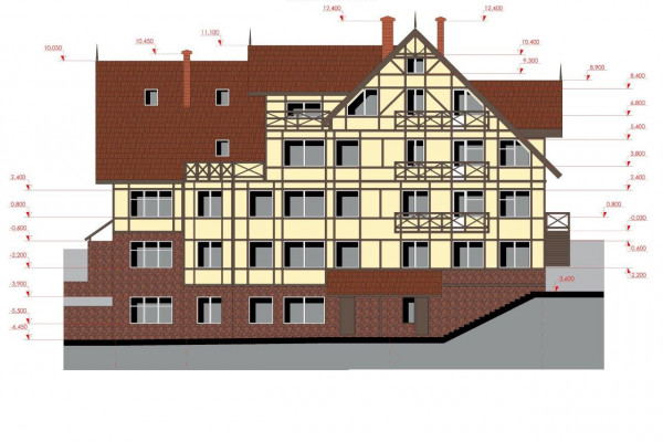 Гостиница 1474 м2 фасад трасса Н09 курорт Буковель 14 км