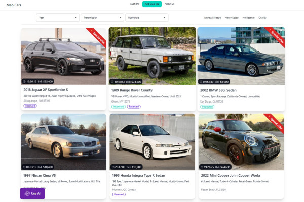 Investment Attraction in MaoCars — Digital Auction Platform for the Automotive Market