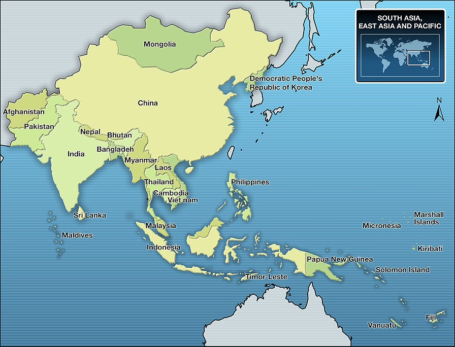 Какая территория восточной азии